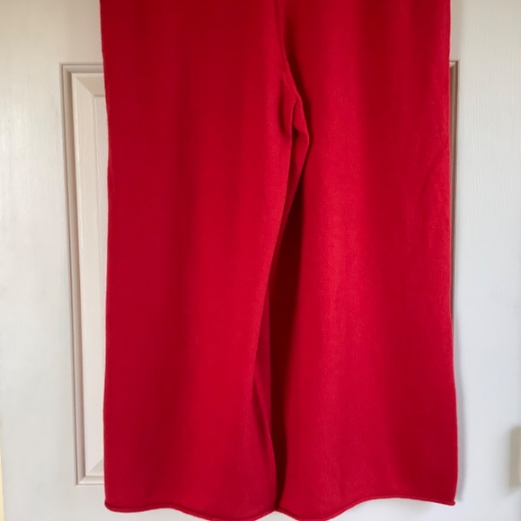 Charter Club Cashmere Ankle Pants Wide Leg High Rise Calypso Red Size Large - Picture 5 of 13